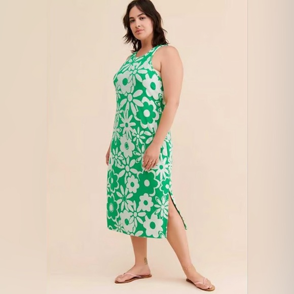 Daily Practice Dresses & Skirts - Daily Practice by Anthropologie Terry Cloth Dress Green White Size Large